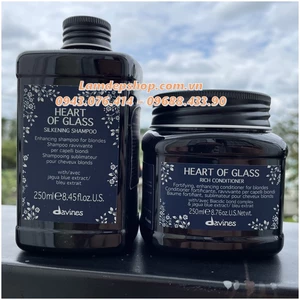 Bộ Dầu gội xả - Davines heart of glass - Chăm sóc cho tóc màu vàng sáng (250ml)