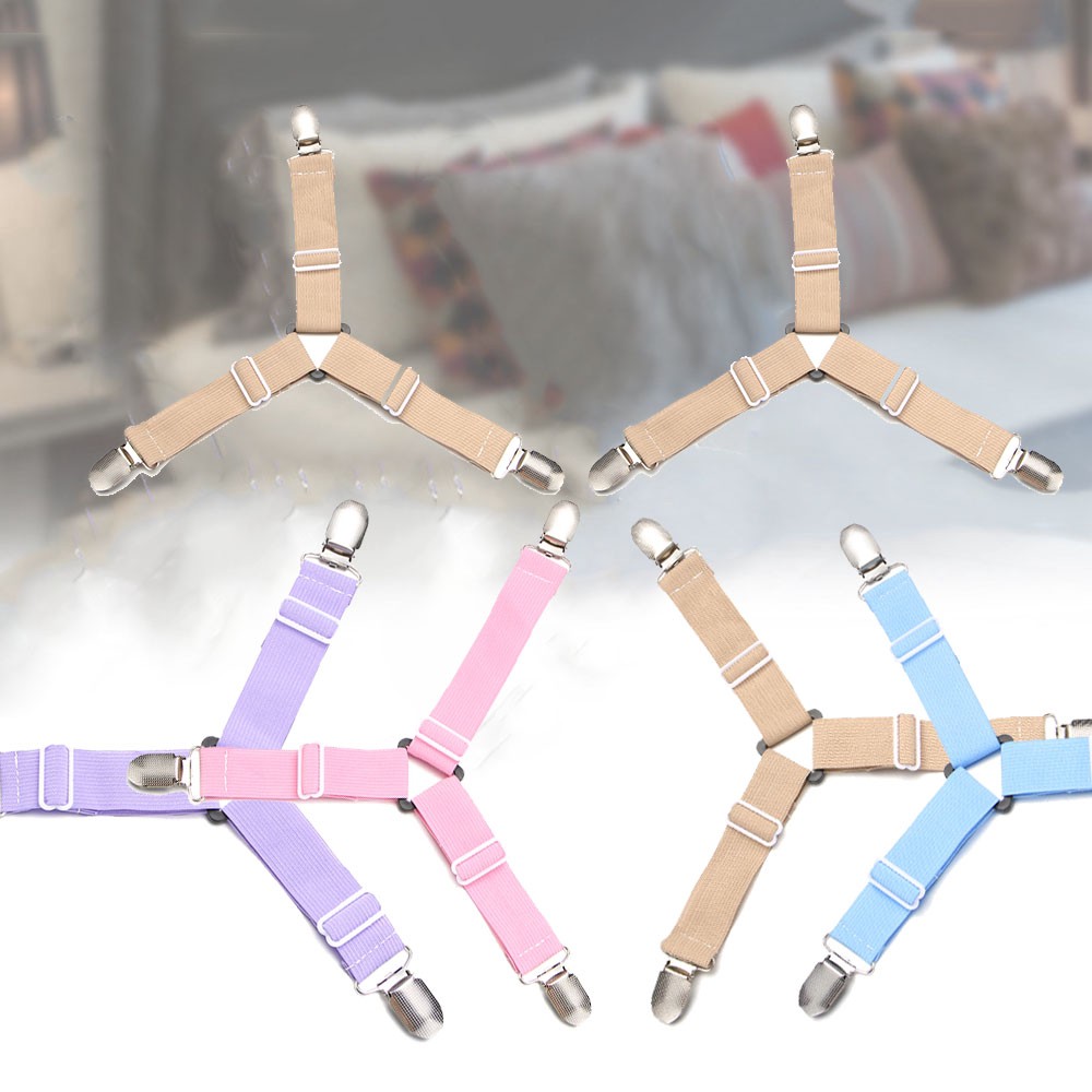Bộ 4 kẹp ga giường 💚CAM KẾT CHUẨN💚 Kẹp Cố Định Ga Giường drap chống xê dịch Không Kim