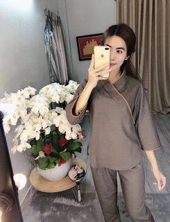 Xéo Nhật Nữ LiNen Cao Cấp # Đồ Bộ Nữ# Quần Áo Nữ Jacket Top Kem Dress Women # Đồ Lam Đi Chùa