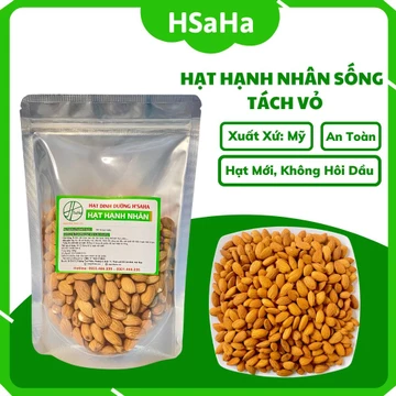 Hạt Hạnh Nhân Sống HSaHa, Hạnh Nhân Tách Vỏ Tươi Nhập Khẩu Mỹ Làm Sữa, Chế Biến Món Ăn 500g