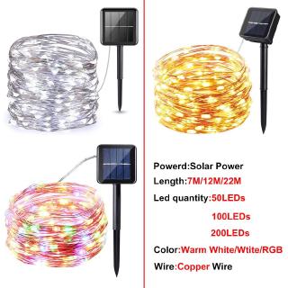 Đèn dây cổ tích năng lượng mặt trời 12M 100LED, 8 chế độ Đèn trang trí chạy bằng năng lượng mặt trời chống nước cho sân vườn ngoài trời tại nhà Tiệc cưới Giáng sinh