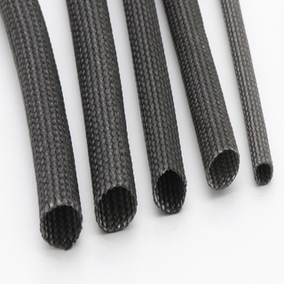1 / 2 / 4 / 5Meter Nhựa Silicon Bện Ống Sợi Thủy Tinh Đường Kính 1-25mm 200°C Ống cáp cách nhiệt bằng sợi thủy tinh chống cháy Bảo vệ ống
