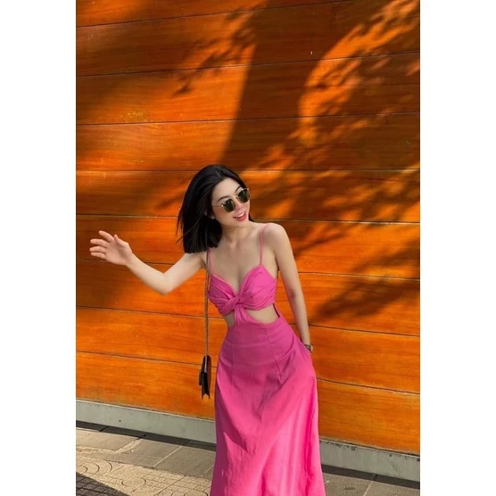 ĐẦM MAXI CUT EO VÁY CUT OUT XOÈ 2S💕GIMI (kèm ảnh thật)