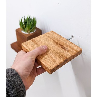 Kệ gỗ vuông giấu chân gắn tường trang trí Kệ treo tường bằng gỗ tự nhiên phong cách tối giản