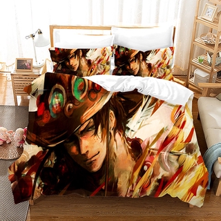 G13 Anime ONE PIECE 3IN1 Bộ Drap giường đơn Kích thước đôi Drap giường Phòng ngủ Bộ gối có thể giặt được G13