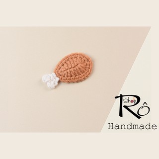 Kẹp tóc đùi gà cay độc lạ cho nữ và bé gái 5.5cm |Cặp tóc mái bằng len xinh xắn |Shop Rô Handmade