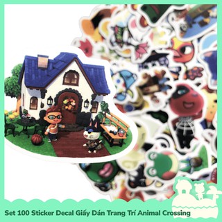 [Sẵn VN - NowShip] Set 100 Sticker Decal Dán Trang Trí Mẫu Nhân Vật Game Nintendo Animal Crossing Horizons
