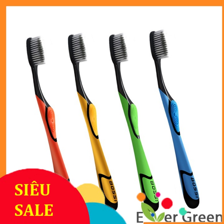 Bàn chải đánh răng than tre Bossi Hàn Quốc siêu mềm mịn - Đánh bay mảng bám hiệu quả