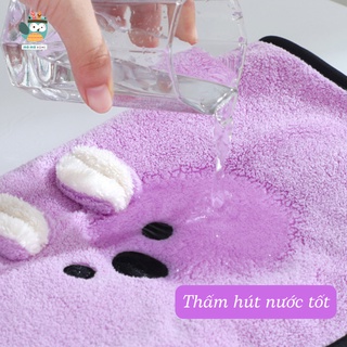 Áo choàng tắm cho bé có mũ vải bông san hô nhiều mẫu kích thước 140x70 cm (tuyển   )