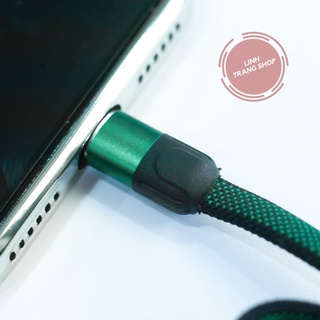 Cáp Sạc I;P Bọc Dù Dẹt Usb 3A Dài 1 Mét (hỗ trợ sạc tối đa 15W)
