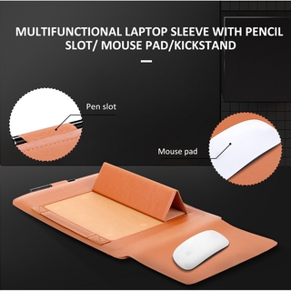 WOLDONE ĐIỆN THOẠI 4 trong 1 Bộ Túi Đứng Laptop 13 14 15 16 inch Túi Da Tay Nam Châm Vỏ Chống Thấm Nước Có Chức Năng Giá Đỡ Laptop notebook matebook