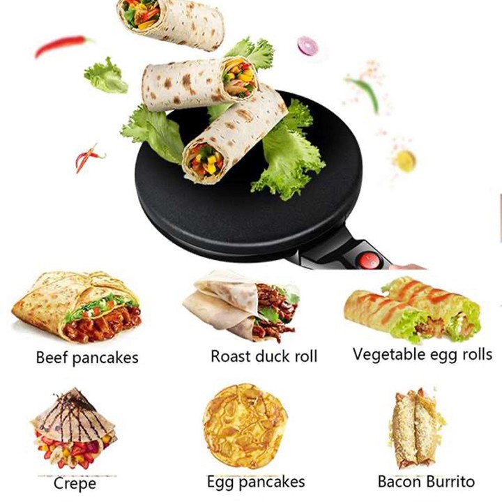 Máy làm bánh crepe 600W gia nhiệt nhanh, chống quá nhiệt, quá tải