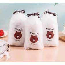 ⭐ 100 CHIẾC ⭐ Màng Bọc Thực Phẩm Có Chun Co Dãn Tái Sử Dụng có kèm túi gấu - siêu tiện lợi