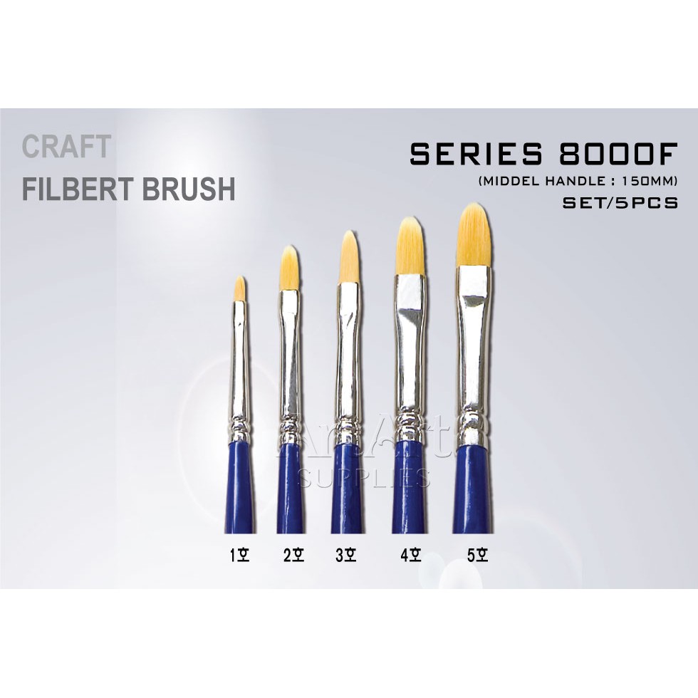 Cọ vẽ Rubens 8000 - kiểu filbert, bộ 5 cây | Shopee Việt Nam