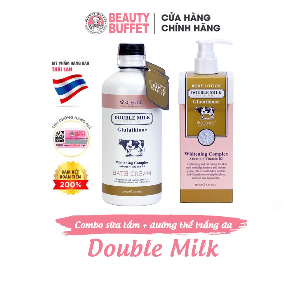 Ảnh Combo Sữa tắm 350ml và Dưỡng thể trắng da 250ml Scentio Double Milk Triple White 2