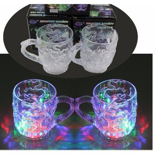 (freeship) Ly Nước Thần Kỳ loại lớn uống bia 400ml Đổi Màu Phát Sáng led 7 màu siêu đẹp