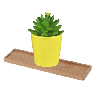 Khay Gỗ Tre Hình Chữ Nhật Mini Dùng Đựng Chậu Cây/Hoa Đơn Giản