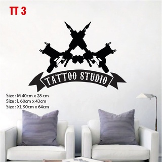 Decal in trang trí Tattoo Studio ( Nền trắng hình màu đen ), thu hút khách hàng, tạo điểm nhấn, tăng doanh thu  P1
