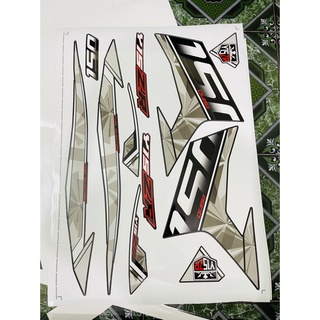 Tem Rời Dán Xe Exciter 150 Mẫu Y15ZR Đen Xám Trắng Cực Chất, Hàng 3 Lớp Chất Lượng Cao ,Team Decal