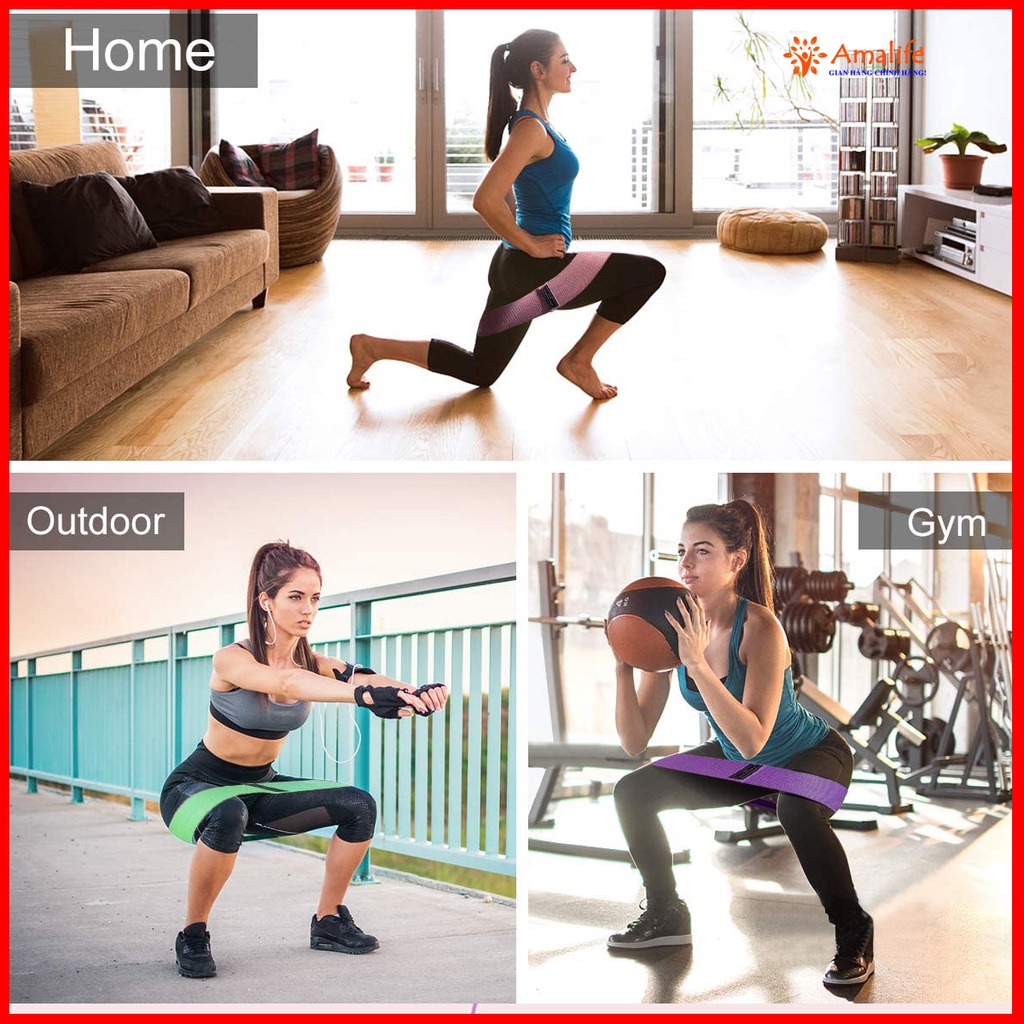Mô tả Dây Kháng Lực Đàn Hồi Tập Mông Trái Đào Mini Band Hỗ Trợ Tập Chân, Đùi, Gym Cao Cấp Chính Hãng Amalife - 5