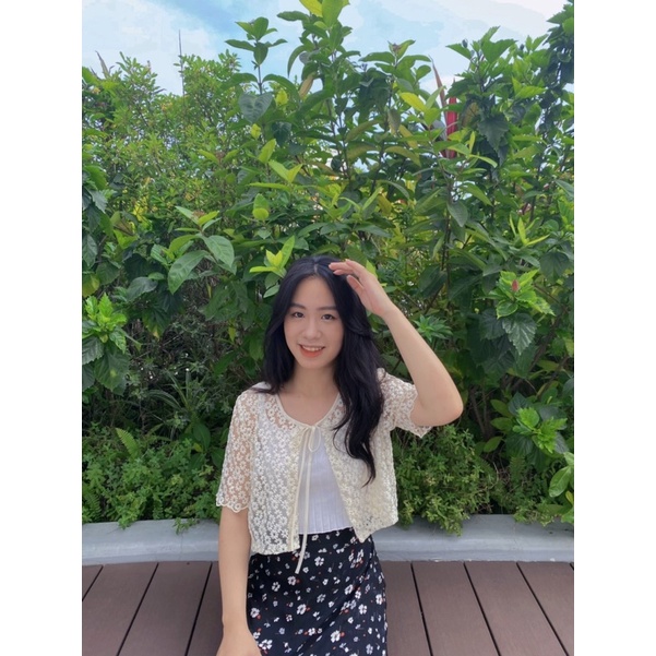 [Borecole] Manu Cardigan - hoa nhỏ, voan hàn mịn