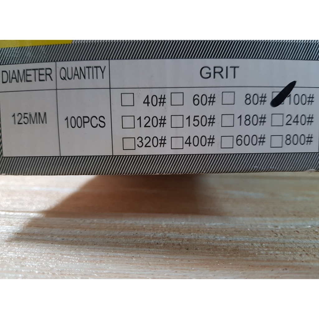 SET 25 MIẾNG GIẤY NHÁM TRÒN 125MM số P80/ P60 /P100/ P120/ P150/ P180/ P240