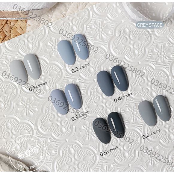 1 set 6 chai sơn gel AS màu xám mã Grey Space ( Mã HA )