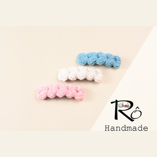 Kẹp tóc thắt bính cho nữ và bé gái dễ thương 6.5cm |Cặp tóc len Handmade hàng đẹp |Shop Rô Handmade