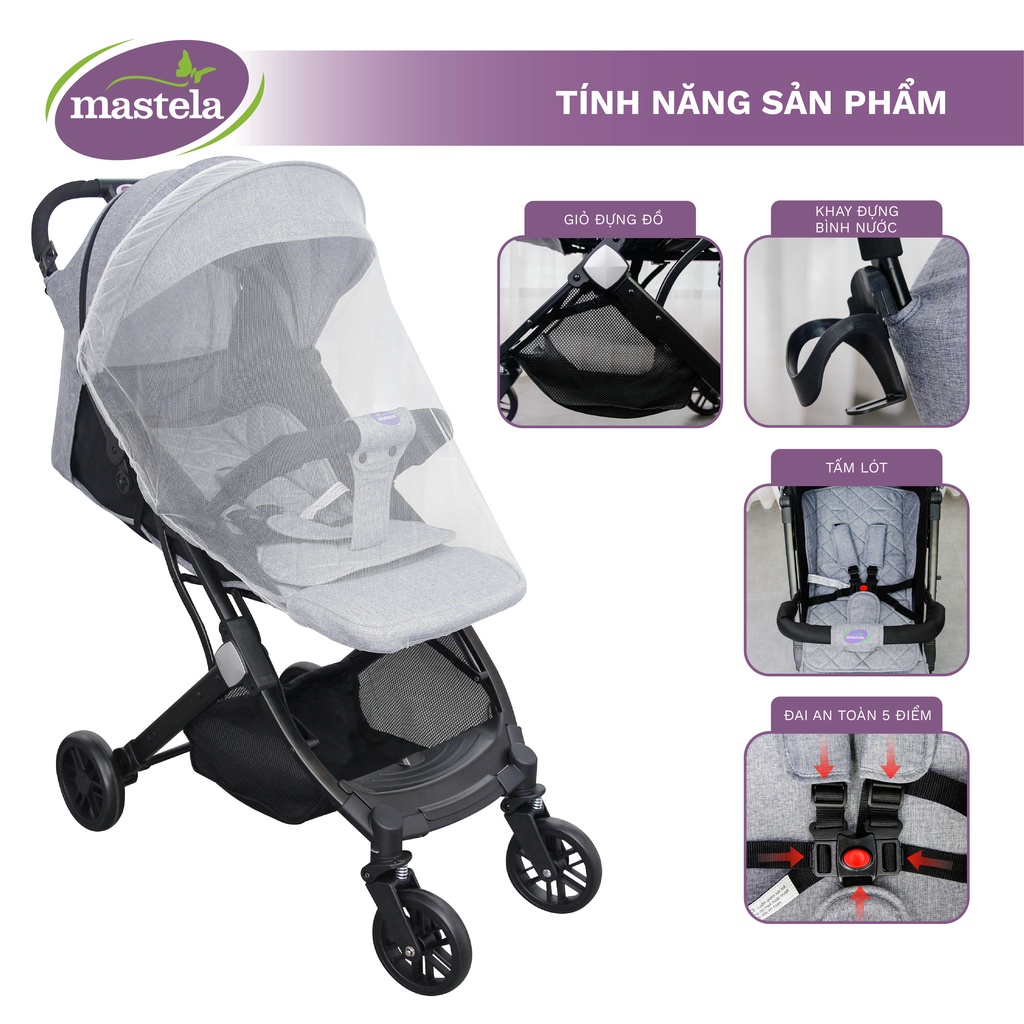 Mô tả Xe Đẩy Em Bé Mastela 275 Đa Chức Năng Cao Cấp, chất liệu aluminium, gấp gọn mang lên máy bay - 6