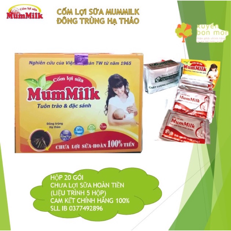 Cốm lợi sữa Mummilk chính hãng – cốm lợi sữa cho mẹ sau sinh của viện phụ sản Tw, kích sữa về nhanh, sữa mẹ đặc mát