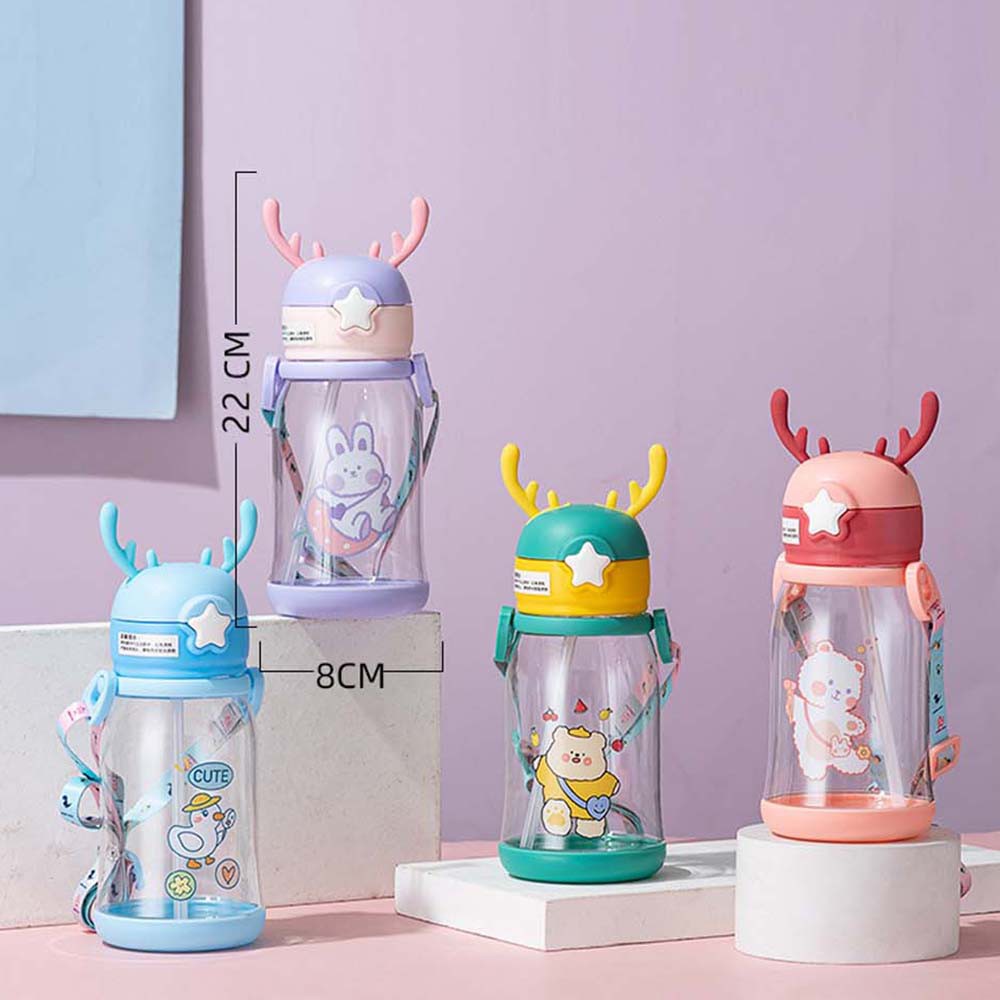 Bình Nước Nhựa💚CAM KẾT CHUẨN💚Bình Nước Hình Sừng Hươu Dễ Thương Cho Bé (TUYỂN   )