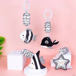 Chuông giường sơ sinh Đồ chơi giáo dục sớm Truyền cảm hứng trực quan Chuông gió đột quỵ đen trắng Giường cho bé Treo đồ chơi sang trọng T-F