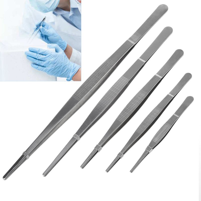 Kẹp gắp thức ăn có răng bằng thép không gỉ dài 5 kích cỡ tùy chọn tiện dụng thích hợp cho nhà bếp / sân vườn