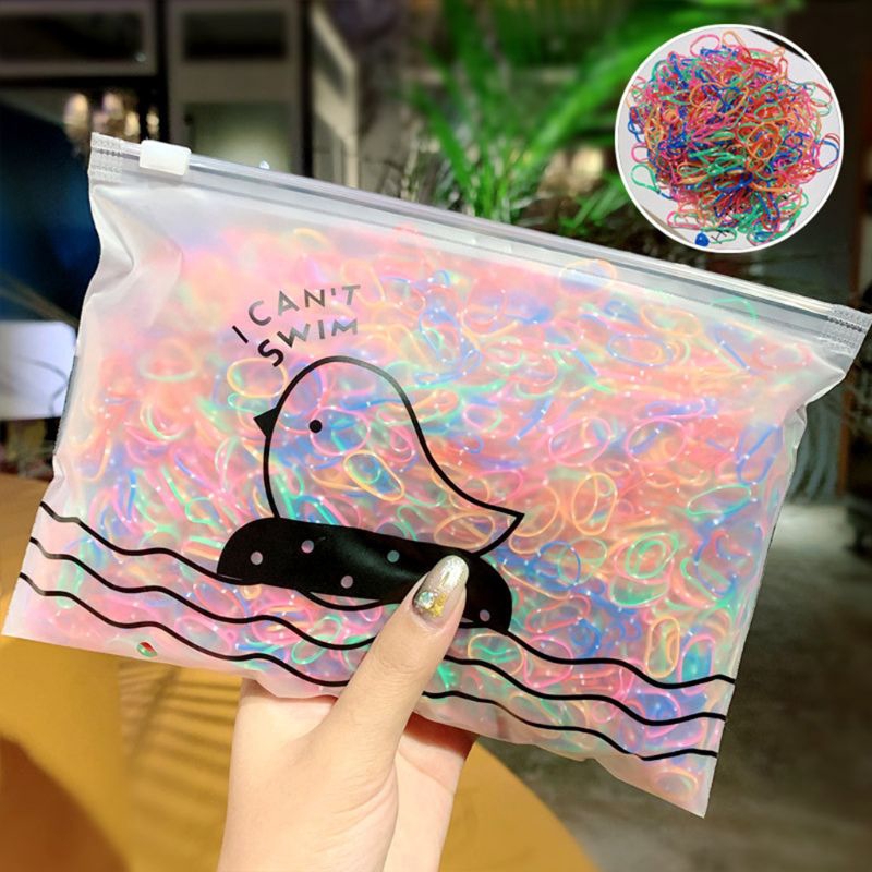 Set 1000 Dây Cột Tóc Nhiều Màu Cho Bé Gái