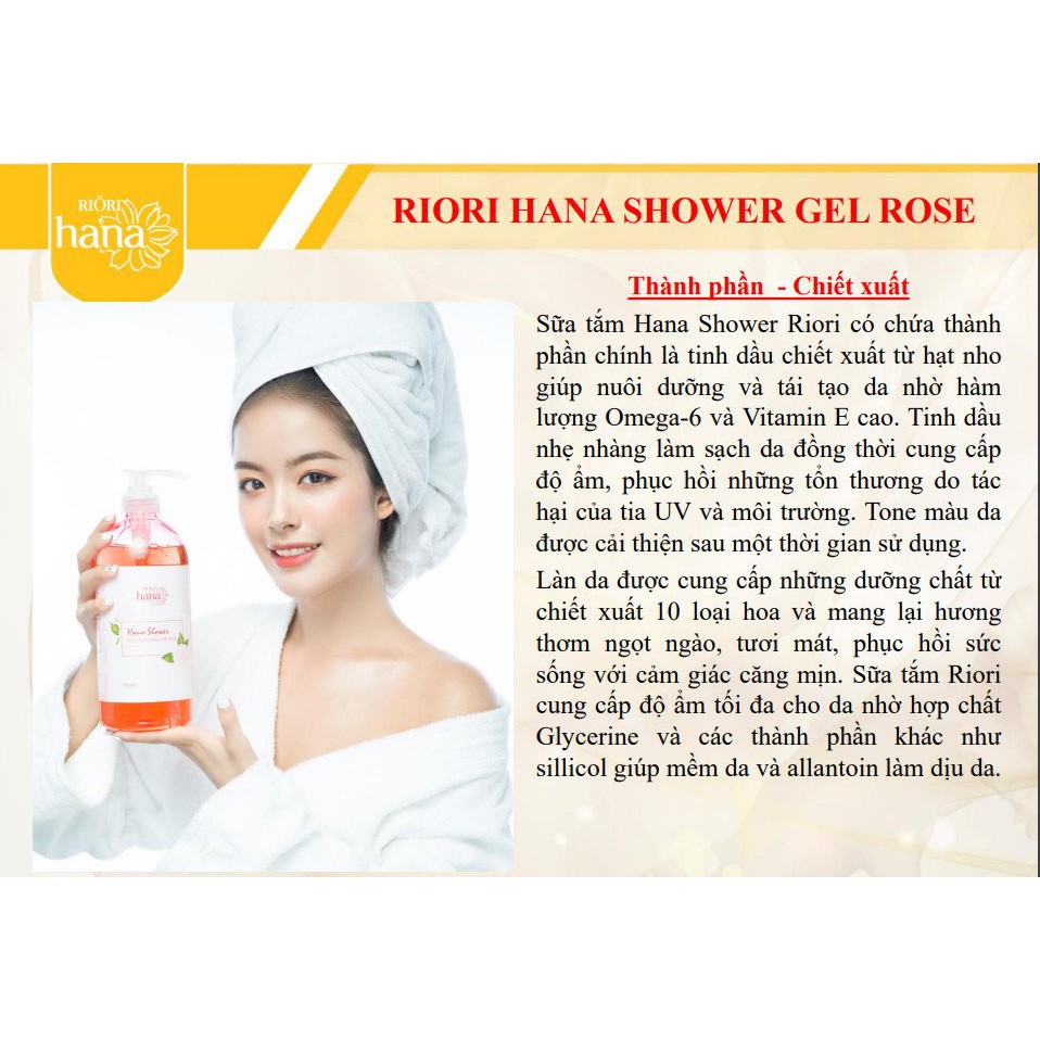Ảnh Sữa Tắm Hoa Hồng Dạng Gel RIORI - Rose Gel Shower Lưu Hương Lâu 4