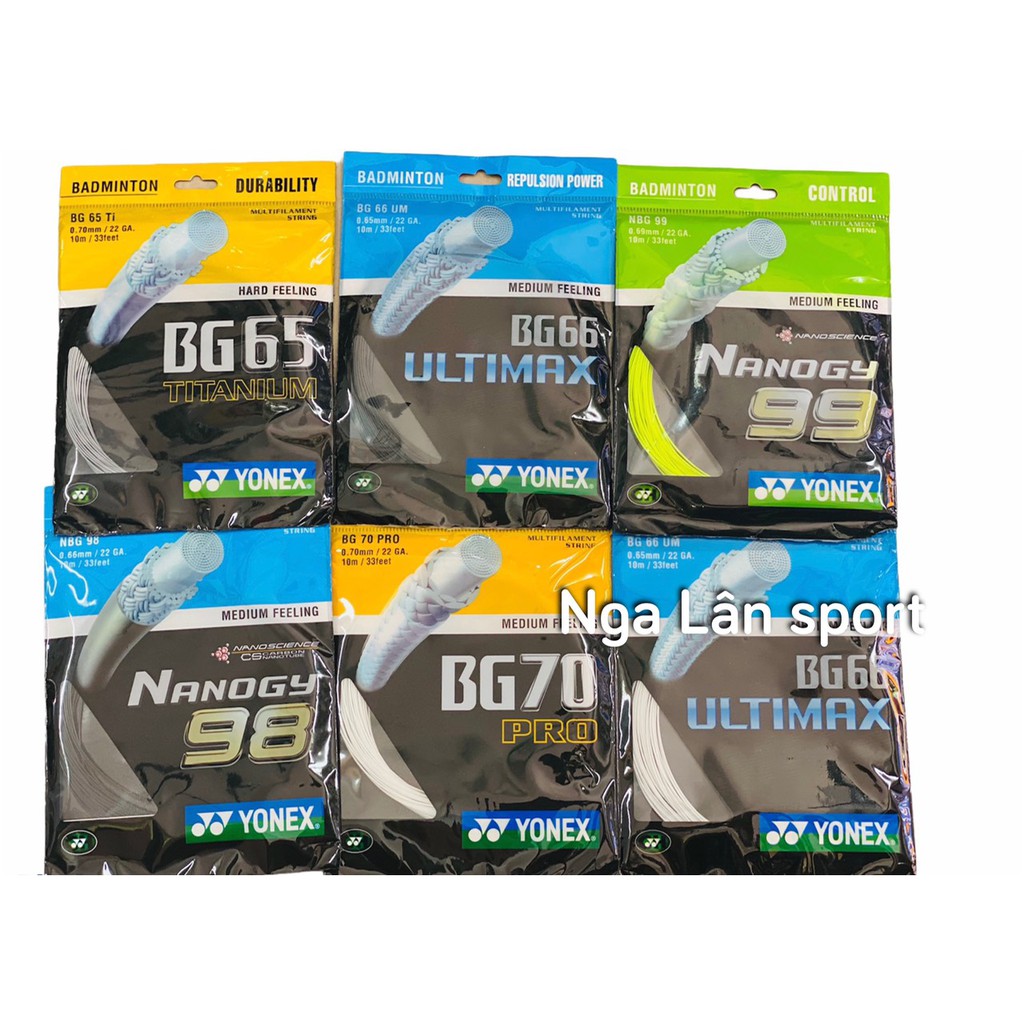 DÂY CƯỚC CĂNG VỢT CẦU LÔNG YONEX LUYỆN TẬP(BG66 ULTIMAX, NANOGY99, BG70 ...