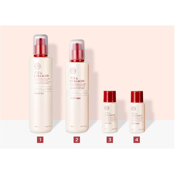 Bộ Dưỡng Lựu Giúp Da Săn Mịn Pomegranate & Collagen Skincare Set
