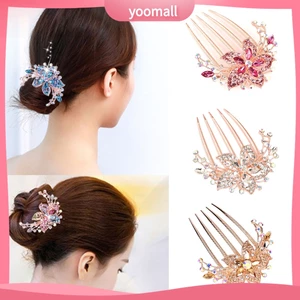 Lược cài tóc hình hoa đính đá thanh lịch cho cô dâu