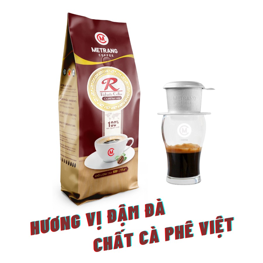 Ảnh Cà phê rang mộc Robusta (R) cafe hạt - Mê Trang, túi 500g hạt rang 3