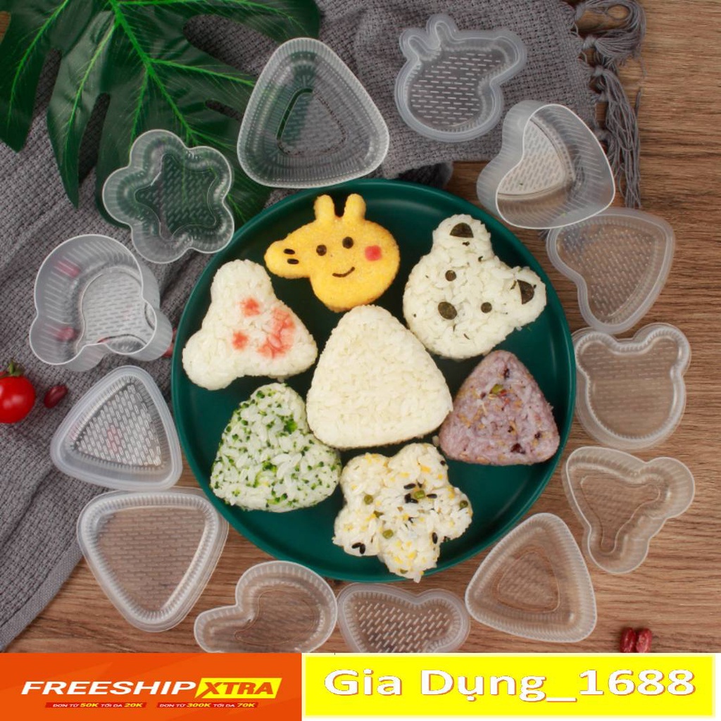sét 7 Khuôn làm cơm nắm Onigiri kiểu nhật cho bé