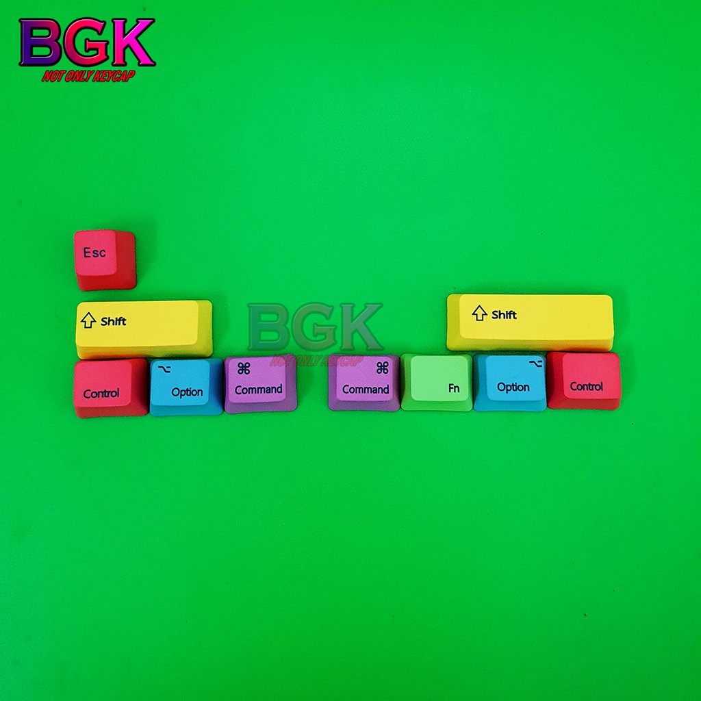Bộ Keycap 10 PBT RGBY Dành Cho MACOS Layout ( chất liệu PBT, In Dye Sub ...