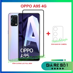 Combo Oppo A95 4G kính cường lực full màn hình + dán bảo vệ camera chống trầy xước bụi bẩn