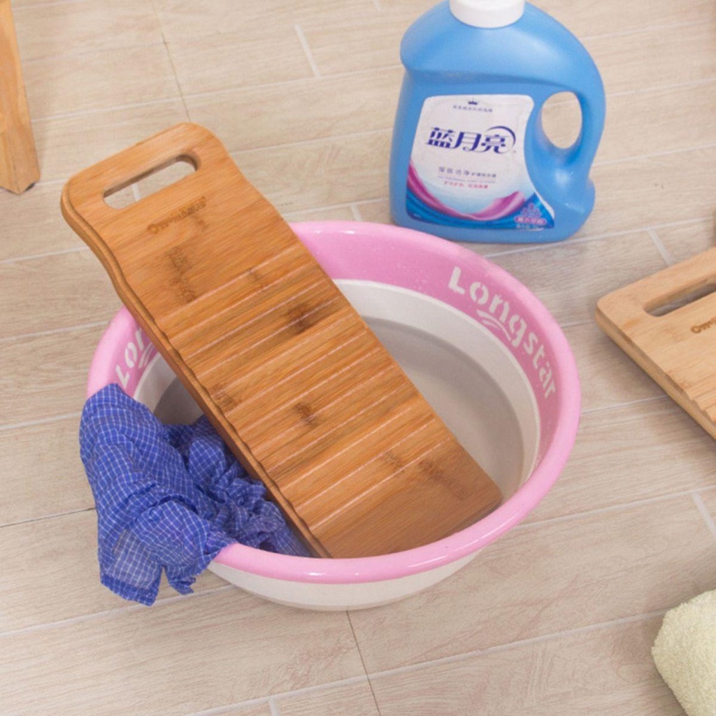 DONOVANQQ Washboard Hướng dẫn sử dụng thân thiện với môi trường Tre dày chống trượt Bảng giặt di động