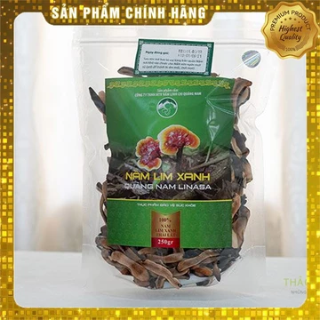 Túi 250g Nấm Lim Xanh RỪNG chính gốc Quảng Nam LiNaSa ( Loại thái lát sẳn )