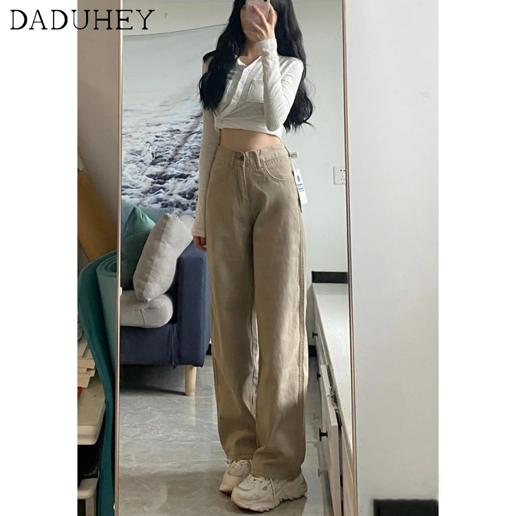Ảnh Quần jean ống rộng lưng cao 6 màu cà phê cho nữ 4