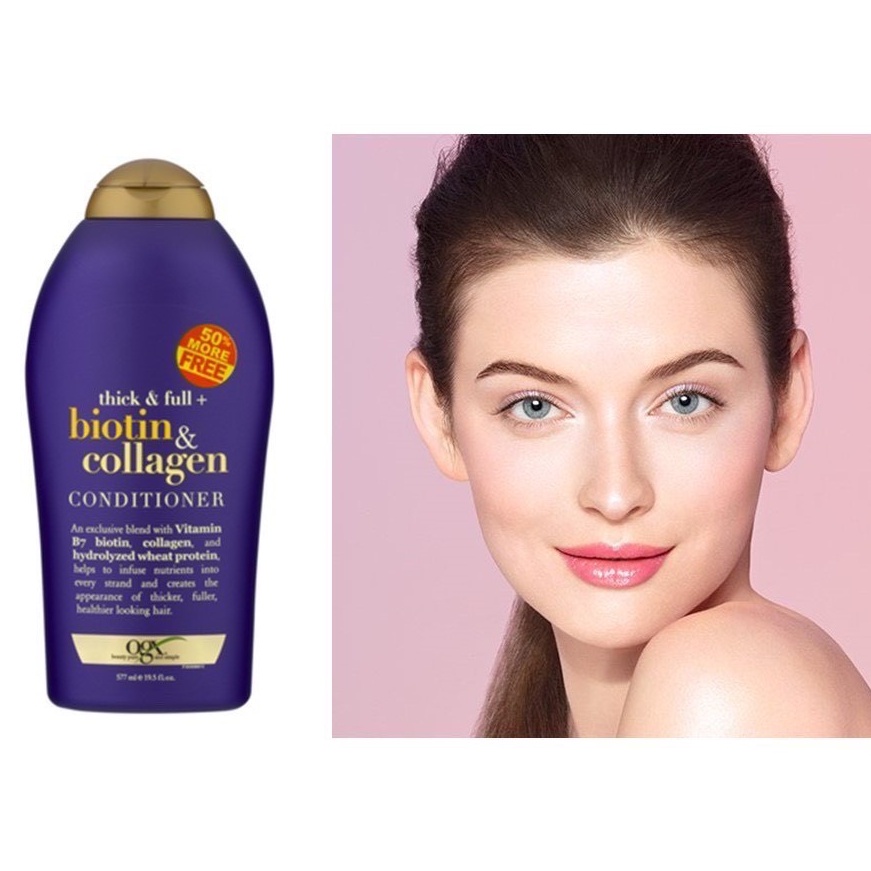 Cặp Dầu Gội Xả Biotin Collagen OGX 577ml