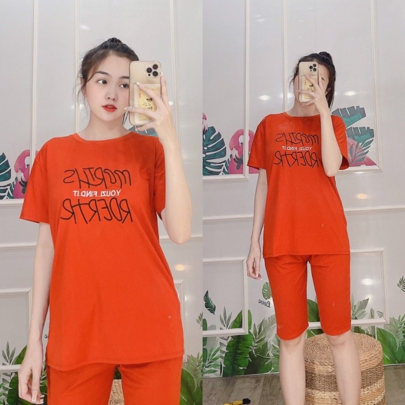 Đồ Bộ Nữ Bigsize 43-85kg Quần Lửng Ngố Thun Cotton Mặc Nhà Đi Chơi Thể Thao Trung Niên ESHOP AD12