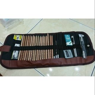 Set Vẽ Chì Cho Người Mới Với Chì 6H-12B kèm Gôm và Đồ Chuốt trong Hộp Tiện Lợi ♥ Bộ Bút Vẽ Chì, Chân Dung, Truyền Thần