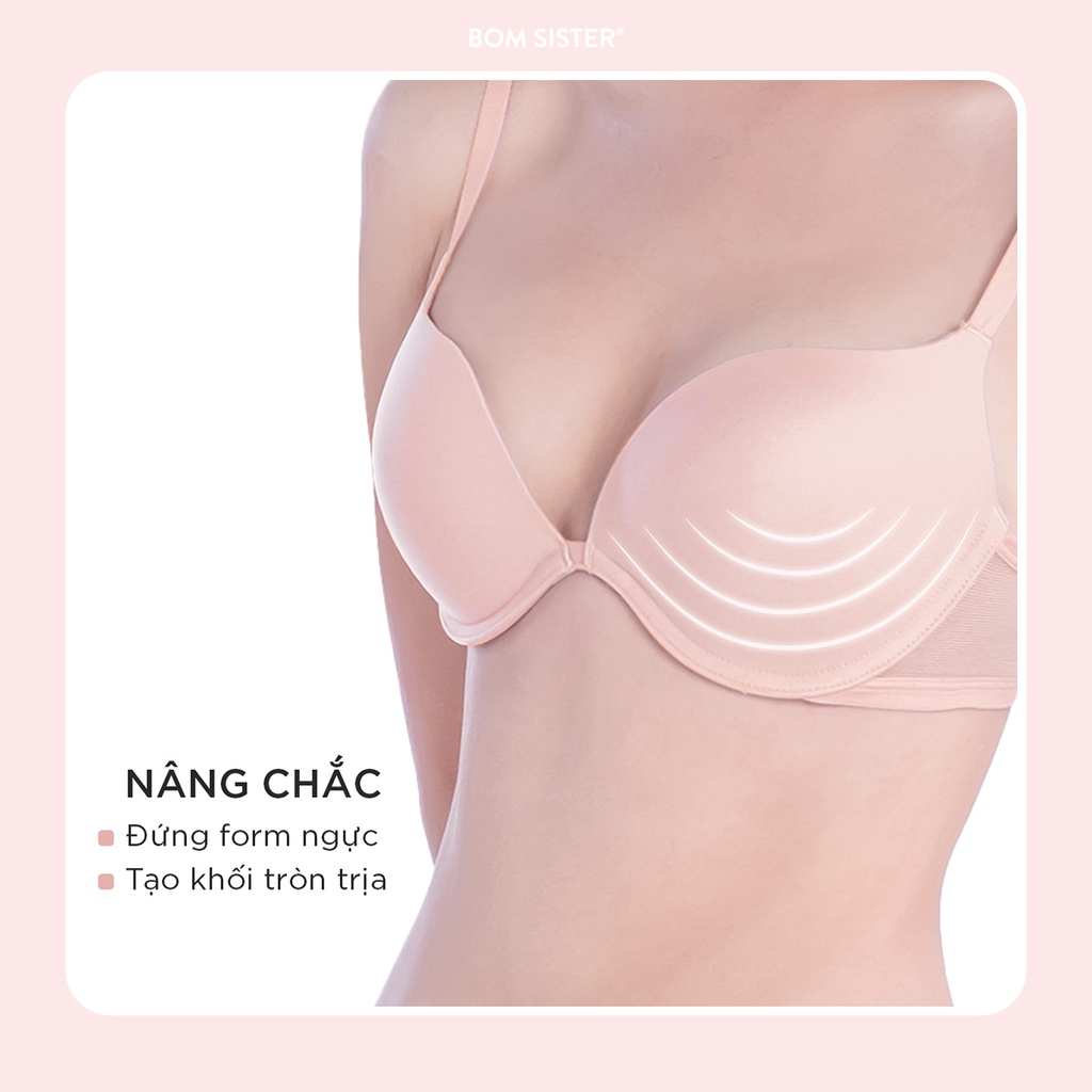 Ảnh Áo lót nữ có gọng, áo ngực mút mỏng thun lạnh dây liền bảng lưng phối lưới BOM Sister MU26015 3