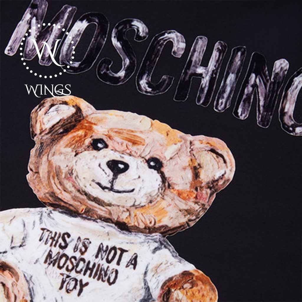 Áo thun 100% Cotton moschino teddy Cotton fom rộng oversize